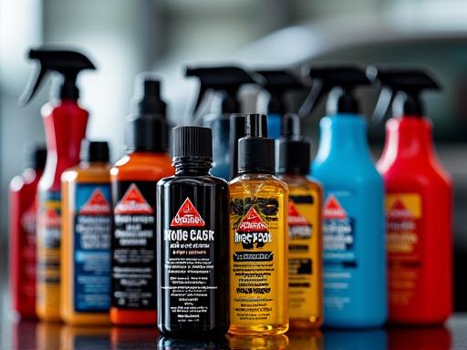 Bottles of car polish and wax
