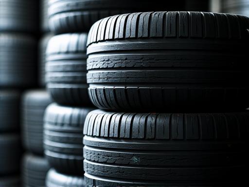 A stack of brand new automotive tires