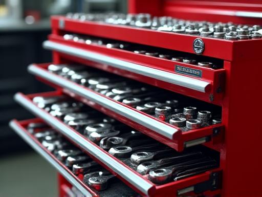 A professional automotive mechanic's tool chest