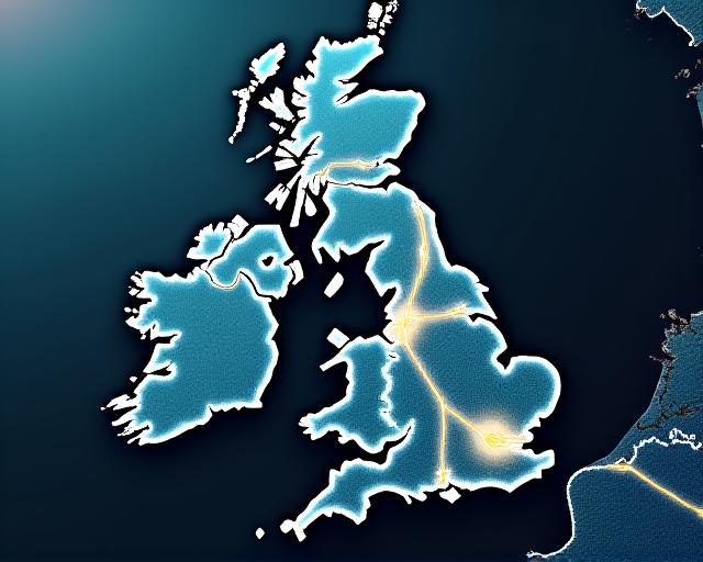 A map of the UK with logistics and distribution routes highlighted